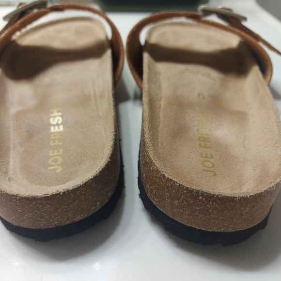 Joe Fresh Gold Big Buckle Slides Sz 6 - Picture 7 of 11